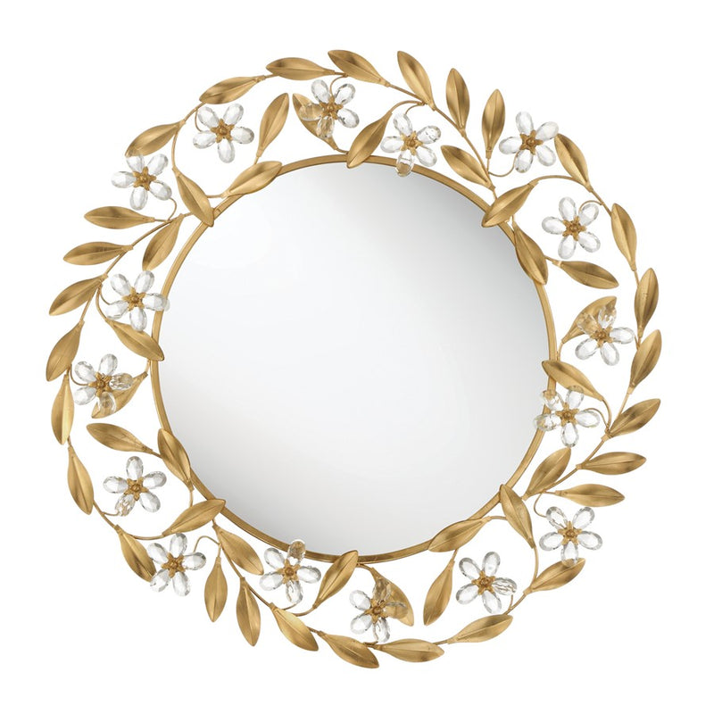 Crystorama Marselle 30" Mirror, Antique Gold