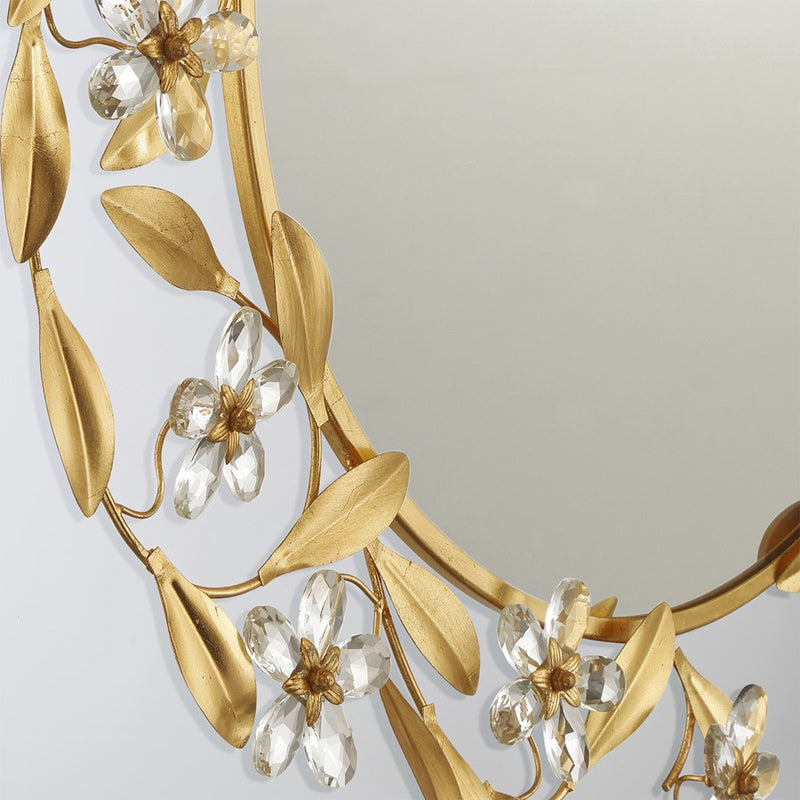 Crystorama Marselle 30" Mirror, Antique Gold