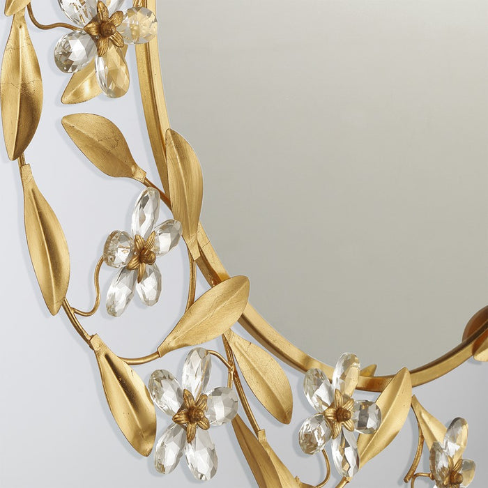 Crystorama Marselle 30" Mirror, Antique Gold