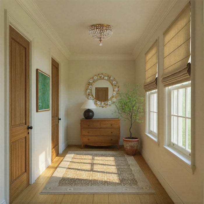 Crystorama Marselle 30" Mirror, Antique Gold