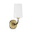 Crystorama Niles 1Lt Sconce, Black Forged/Modern Gold/White