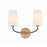 Crystorama Niles 2 Light Wall Mount, Black Forged/Gold/White