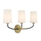 Crystorama Niles 3 Light Bath Light, Black Forged/Gold/White