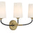 Crystorama Niles 3 Light Bath Light, Black Forged/Gold/White