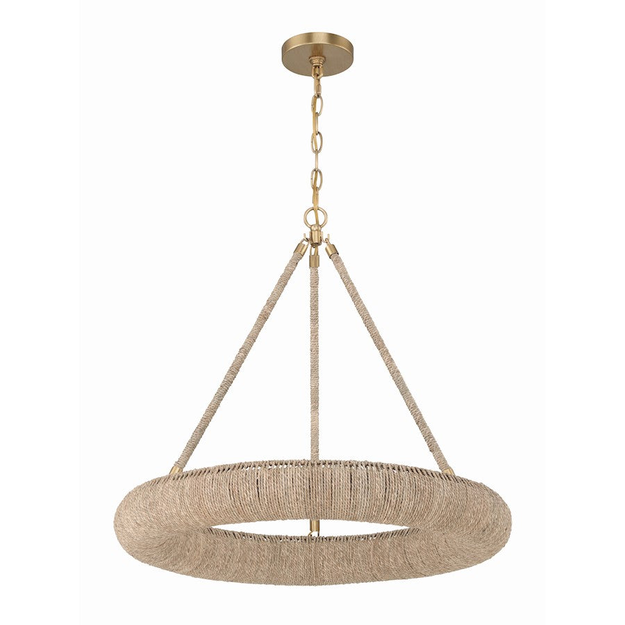Crystorama Oakley 6 Light Chandelier, Soft Gold