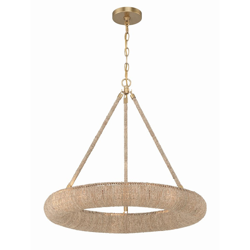 Crystorama Oakley 6 Light Chandelier, Soft Gold