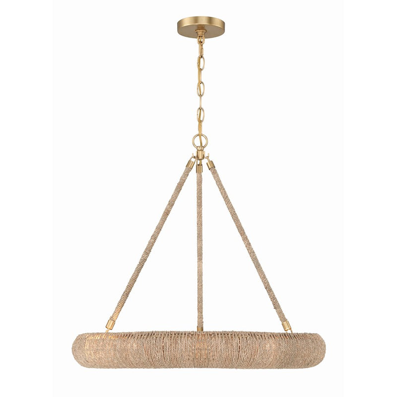 Crystorama Oakley 6 Light Chandelier, Soft Gold