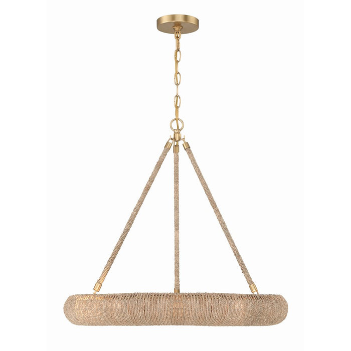 Crystorama Oakley 6 Light Chandelier, Soft Gold