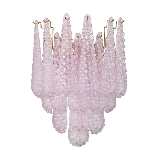 Crystorama Ollie 2 Light Sconce, Aged Brass/Sand Glass Blush