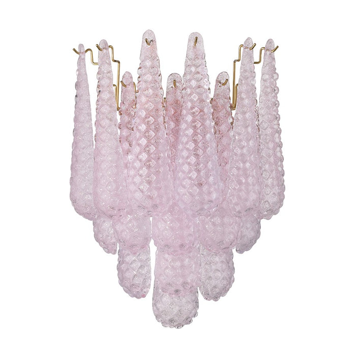 Crystorama Ollie 2 Light Sconce, Aged Brass/Sand Glass Blush