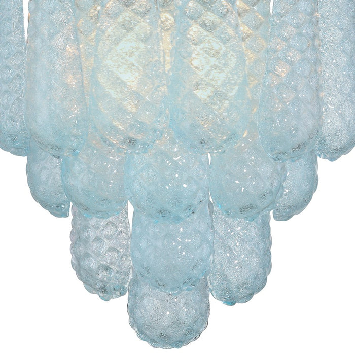 Crystorama Ollie 2 Light Sconce, Aged Brass/Sand Glass Blue