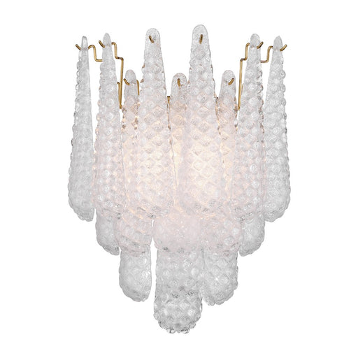 Crystorama Ollie 2 Light Sconce, Aged Brass/Sand Glass Clear - OLL-6002-AG-CL