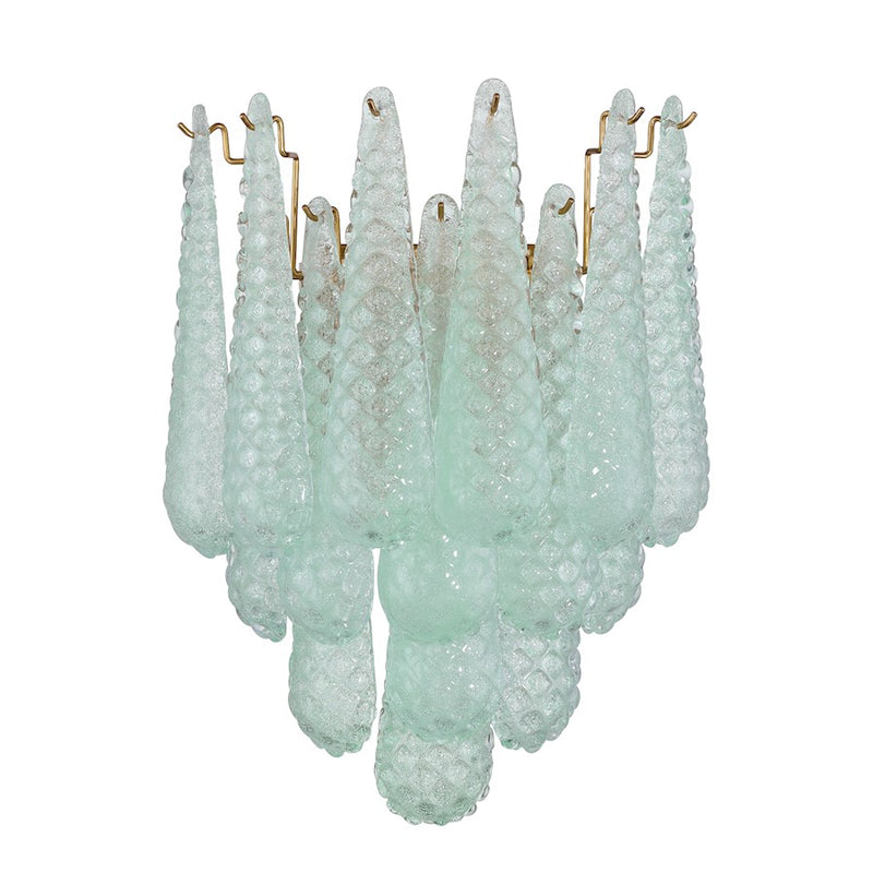 Crystorama Ollie 2 Light Sconce, Aged Brass/Sand Glass Green