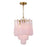 Crystorama Ollie 4 Light Pendant, Aged Brass/Sand Glass Blush - OLL-6004-AG-BH