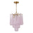 Crystorama Ollie 4 Light Pendant, Aged Brass/Sand Glass Blush