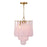 Crystorama Ollie 4 Light Pendant, Aged Brass/Sand Glass Blush