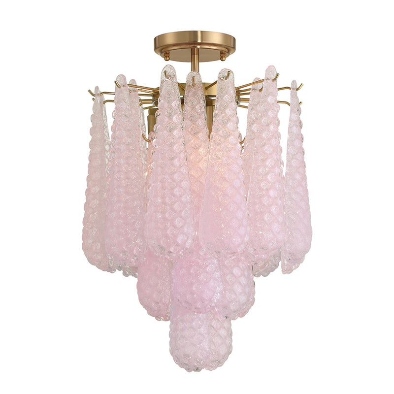 Crystorama Ollie 4Lt Semi Flush Mount, Brass/Sand Blush