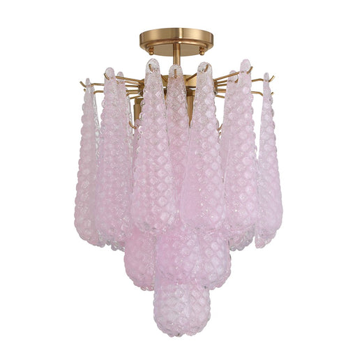 Crystorama Ollie 4Lt Semi Flush Mount, Brass/Sand Blush