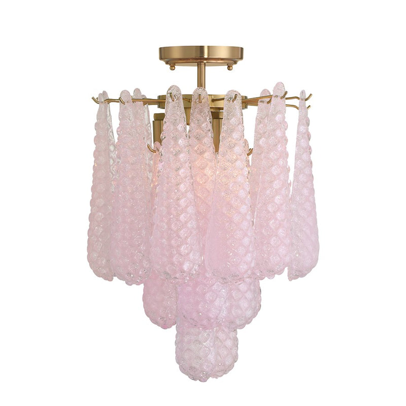 Crystorama Ollie 4Lt Semi Flush Mount, Brass/Sand Blush