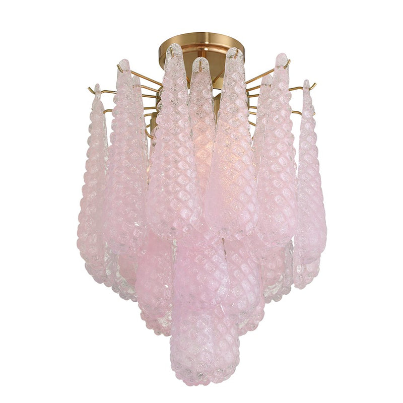 Crystorama Ollie 4Lt Semi Flush Mount, Brass/Sand Blush