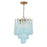 Crystorama Ollie 4 Light Pendant, Aged Brass/Sand Glass Blue - OLL-6004-AG-BL