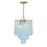 Crystorama Ollie 4 Light Pendant, Aged Brass/Sand Glass Blue