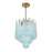 Crystorama Ollie 4 Light Pendant, Aged Brass/Sand Glass Blue