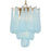 Crystorama Ollie 4 Light Pendant, Aged Brass/Sand Glass Blue