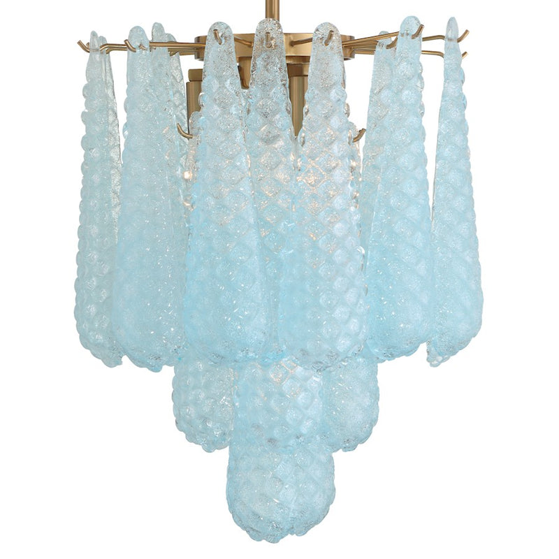 Crystorama Ollie 4Lt Semi Flush Mount, Brass/Sand Blue