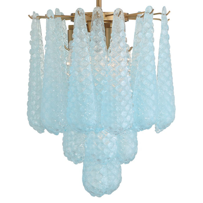 Crystorama Ollie 4Lt Semi Flush Mount, Brass/Sand Blue