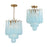 Crystorama Ollie 4Lt Semi Flush Mount, Brass/Sand Blue