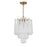 Crystorama Ollie 4 Light Pendant, Aged Brass/Sand Glass Clear