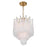 Crystorama Ollie 4 Light Pendant, Aged Brass/Sand Glass Clear