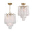 Crystorama Ollie 4 Light Pendant, Aged Brass/Sand Glass Clear