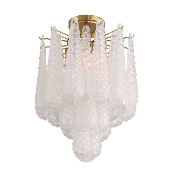 Crystorama Ollie 4Lt Semi Flush Mount, Brass/Sand Clear