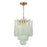 Crystorama Ollie 4 Light Pendant, Aged Brass/Sand Glass Green - OLL-6004-AG-GR