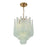 Crystorama Ollie 4 Light Pendant, Aged Brass/Sand Glass Green