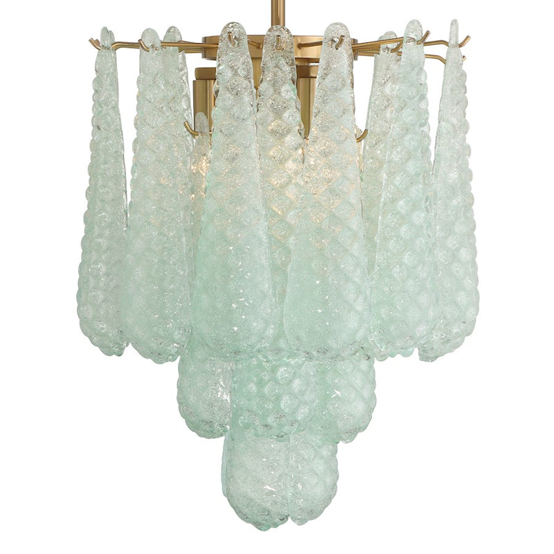 Crystorama Ollie 4Lt Semi Flush Mount, Brass/Sand Green