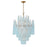 Crystorama Ollie 16 Light Chandelier, Brass/Sand Glass Blue - OLL-6006-AG-BL