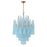 Crystorama Ollie 16 Light Chandelier, Brass/Sand Glass Blue