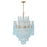 Crystorama Ollie 16 Light Chandelier, Brass/Sand Glass Blue