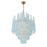 Crystorama Ollie 16 Light Chandelier, Brass/Sand Glass Blue