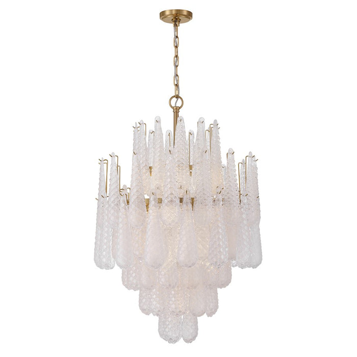 Crystorama Ollie 16 Light Chandelier, Brass/Sand Glass Clear - OLL-6006-AG-CL