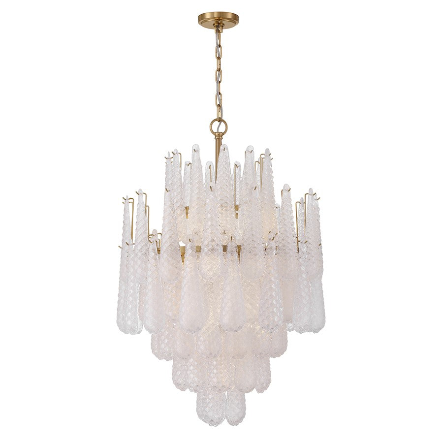 Crystorama Ollie 16 Light Chandelier, Brass/Sand Glass Clear - OLL-6006-AG-CL