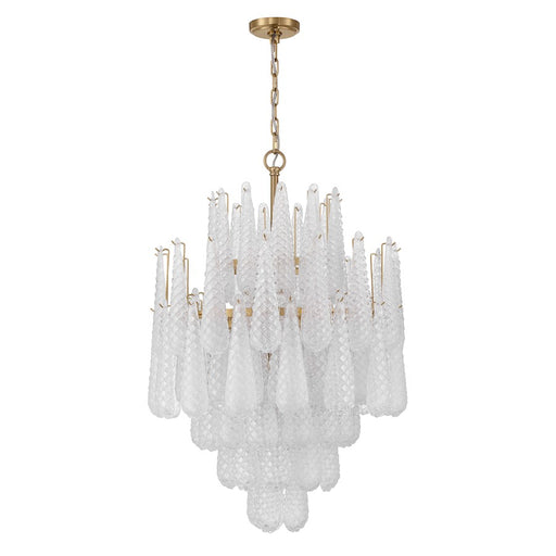 Crystorama Ollie 16 Light Chandelier, Brass/Sand Glass Clear