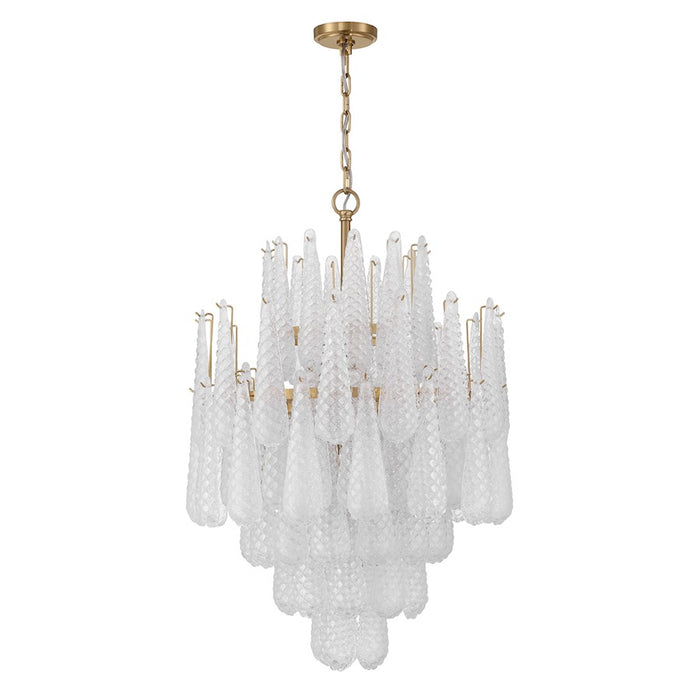 Crystorama Ollie 16 Light Chandelier, Brass/Sand Glass Clear