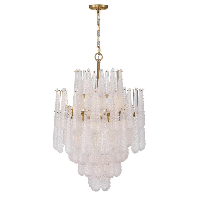 Crystorama Ollie 16 Light Chandelier, Brass/Sand Glass Clear