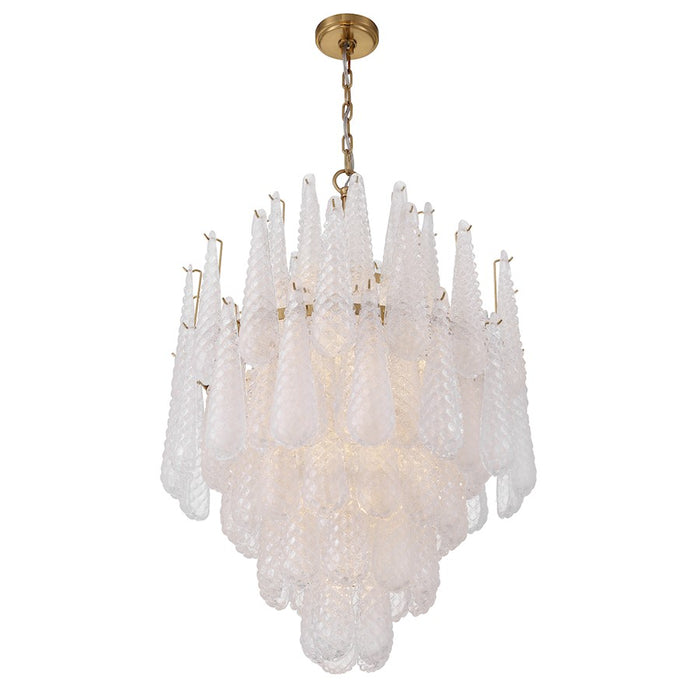 Crystorama Ollie 16 Light Chandelier, Brass/Sand Glass Clear