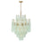 Crystorama Ollie 16 Light Chandelier, Brass/Sand Glass Green