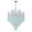 Crystorama Ollie 21 Light Chandelier, Brass/Sand Glass Blue - OLL-6008-AG-BL